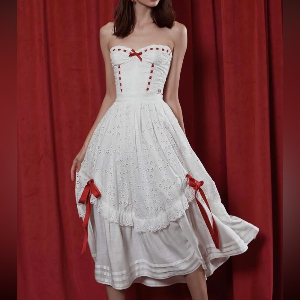 LaceMade Red Ballroom Corset and Skirt Set